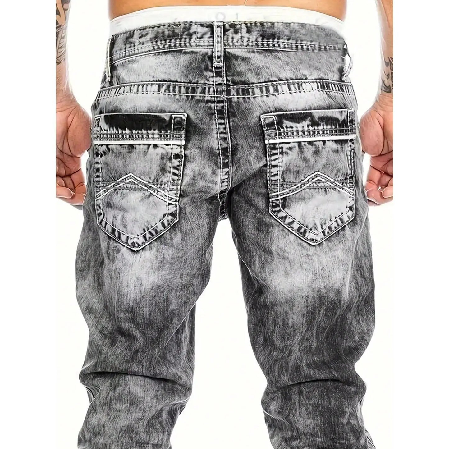 👖 50% RABATT! 🎉 Kreative Schlichte Stretch-Jeans für Herren im Emotional-Rock-Stil – Bequeme Passform, Moderner Look & Perfekt Für Den Alltag 💙