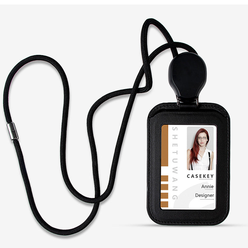 💎 50% RABATT! 💎 Einziehbarer Ausweishalter mit Umhängeband – ✨Schnelles Ziehen, Sicherer Halt & Premium-Kunstleder 🪪🔒