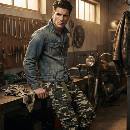 👖 60 % RABATT! 🔥 Klassische Cargohosen für Herren im Camouflage-Muster – viele Taschen, bequeme Passform & perfekt für den Outdoor-Einsatz 🏕️